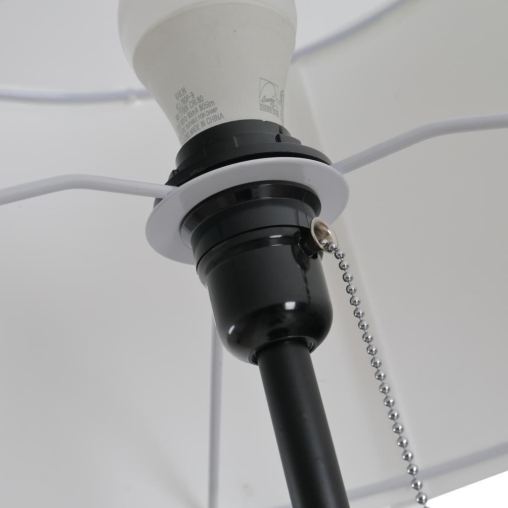 Floor Lamp with Lampshade Made of Polyester and Cotton, Standing Lamp Floor Lamp with E27 Socket for Living Room, Bedroom, White, Excl. Light Bulb