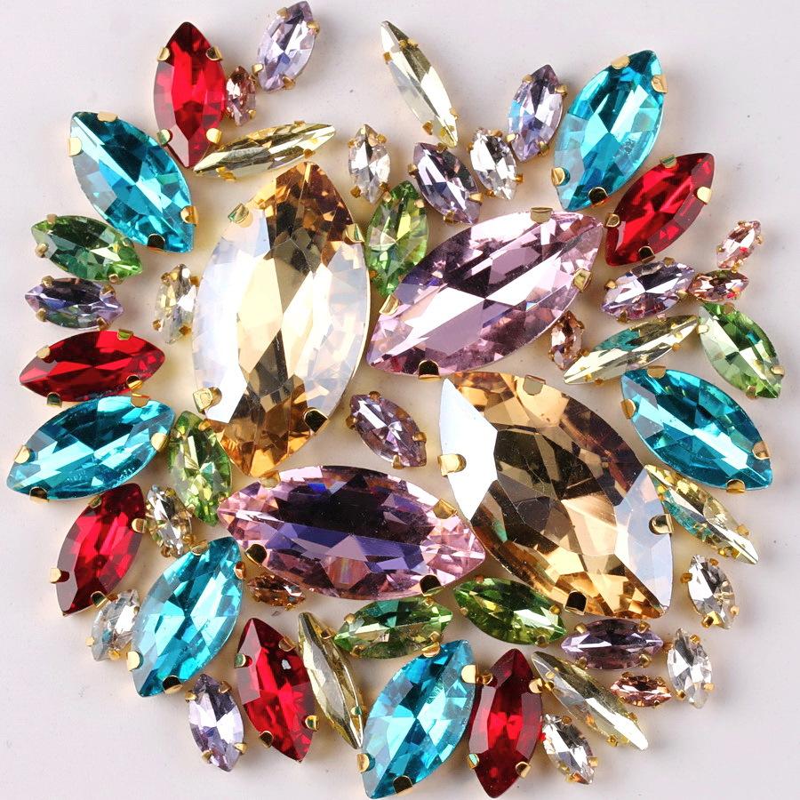 Смешанные кристаллы, стекло, пришитые вручную бриллианты, каплевидные, овальные, конский глаз, одинарный коготь, дрель, хрустальная пряжка, сделай сам, ювелирные аксессуары, стразы, пришивные бусины