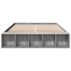 Grey Sonoma Bed Frame 150 x 200 cm Particleboard