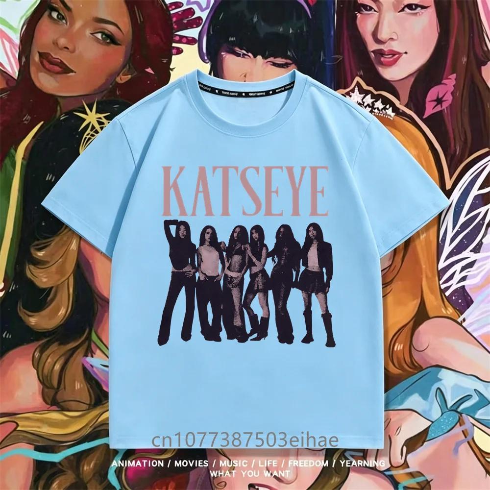 Summer Essential KATSEYE Print T Shirt Youth Girls Short Sleeve Casual Top Stylish Streetwear Daily Travel Casual Kid Apparel