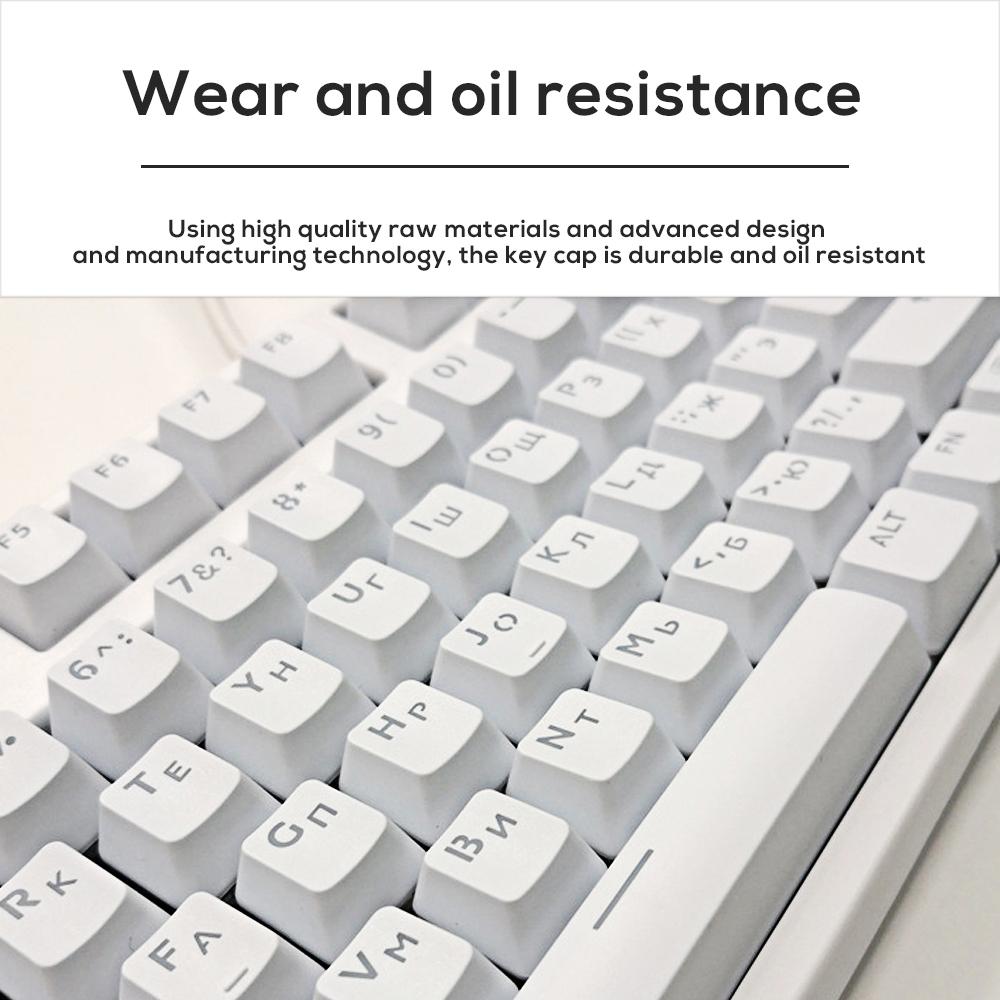 Русская корейская подсветка клавиш 104 / 106 клавиш Профиль OEM Для клавиатуры Cherry Mx Белый Черный Набор DIY Механическая клавиатура Колпачки клавиш
