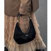Vintage Oxford Cloth Black Underarm Bag Niche Design Sunny Day Dark Cloud Bag Casual Fashion Crescent Shoulder Handbag