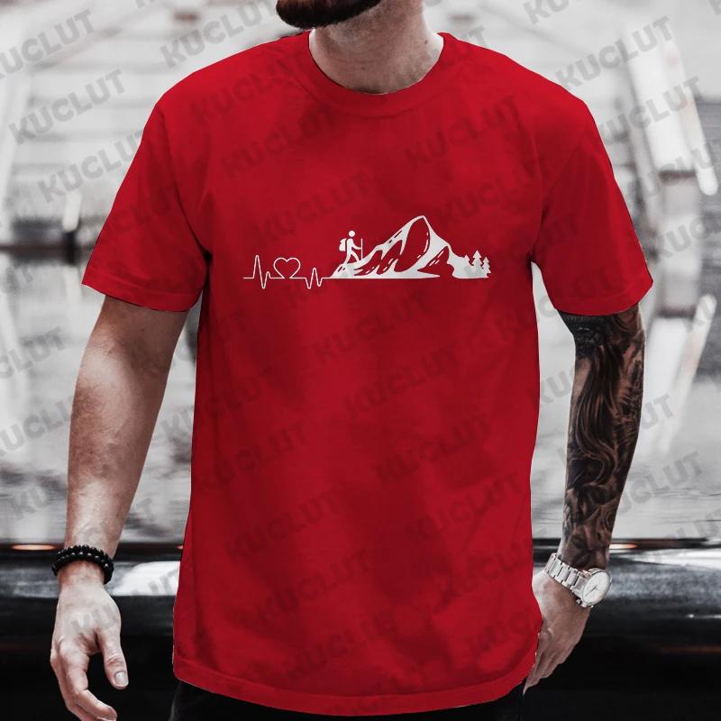 Clothing T-shirt for Unisex Mountain Ecg Graphic Y2k Tops Outdoor Tees Hiking Camping Fashion Casual T Shirt for Male Tshirt