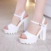 10cm 13cm Small Size 32-43 Summer Womens Block High Heels Sandals 2025 Thick Chunky Platform Shoes for Model Dress Party Office