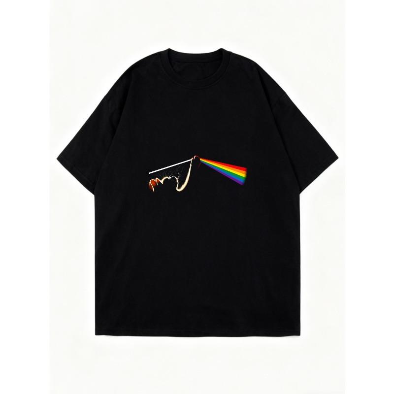 Оверсайз платье-футболка Черное с принтом Pink Floyd Dark Side Of The Moon Повседневная уличная мода Для женщин