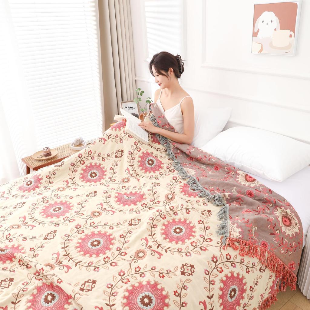 Покрывало из 100% хлопковой марли Cloud Weave - Для дивана, Дневного сна, Кондиционера