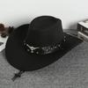 Cow Head Cowgirl Jazz Hat Ethnic Style Visor Caps Vintage Western Cowboy Hat  Cycling