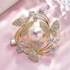 Elegant Butterfly Pearl Brooch - Women's Versatile Wreath Pin Accessory