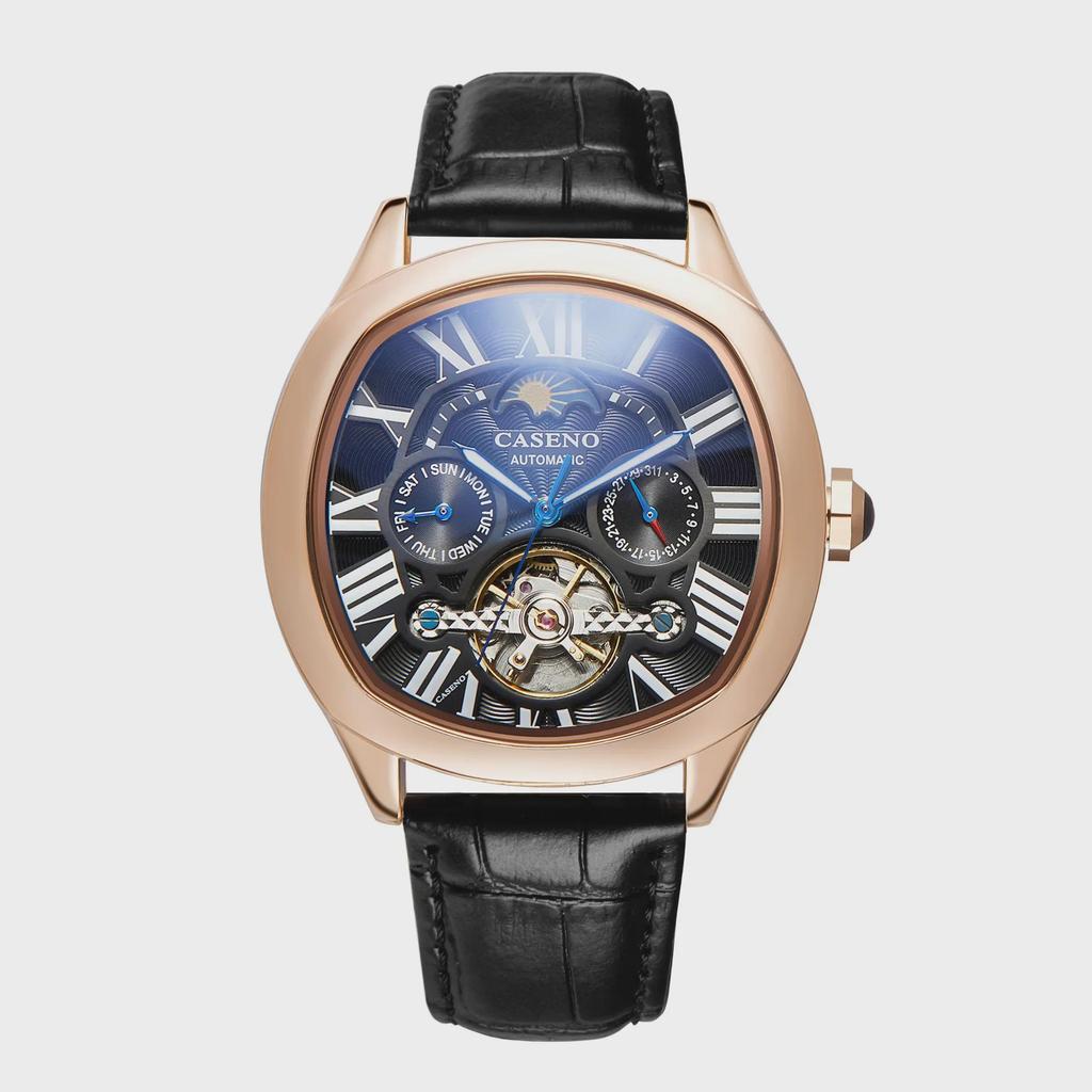 Часы CASENO Star Tourbillon Automatic: Фаза Луны, месяц и дата, водонепроницаемость 100 м