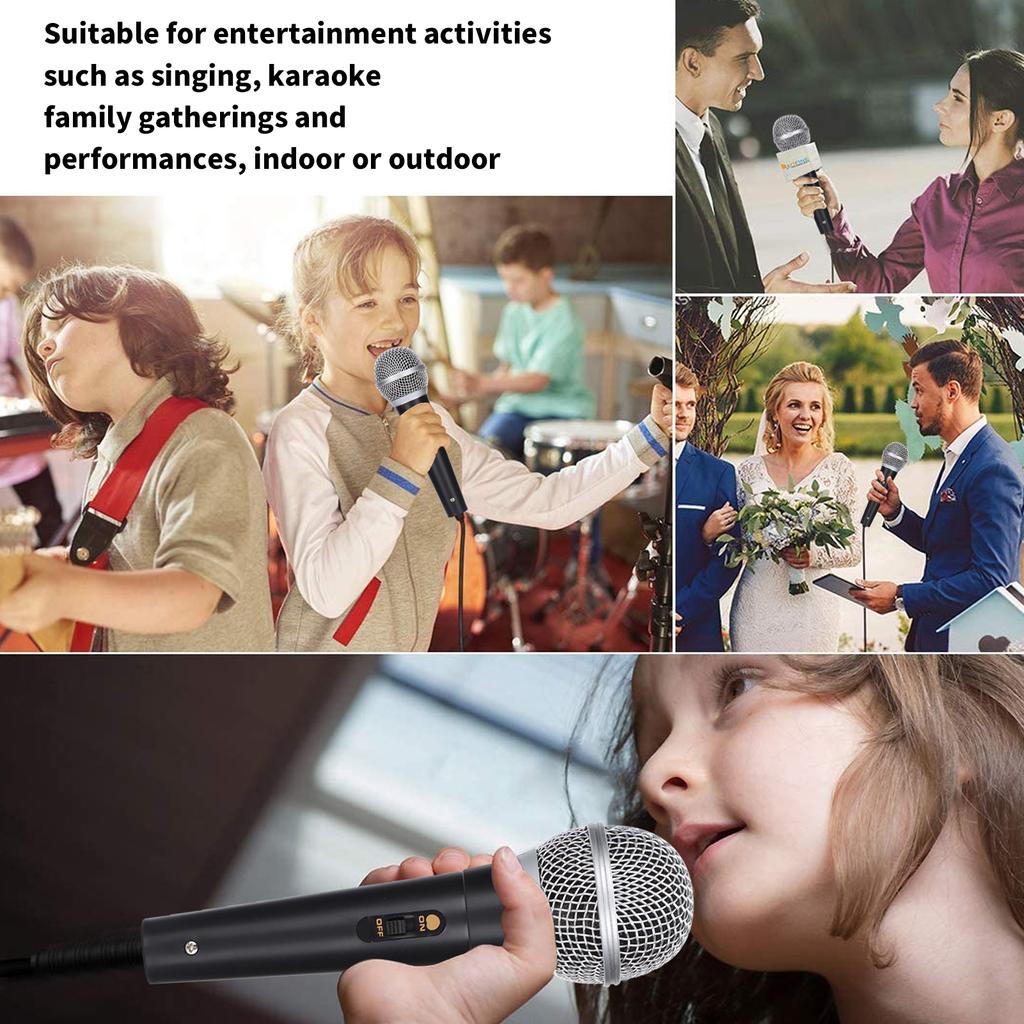 XLR Microphone with XLR To 1/4 Inch Cable Audio Connection Handheld Microphone Suitable for Stage Karaoke Singing and Recording