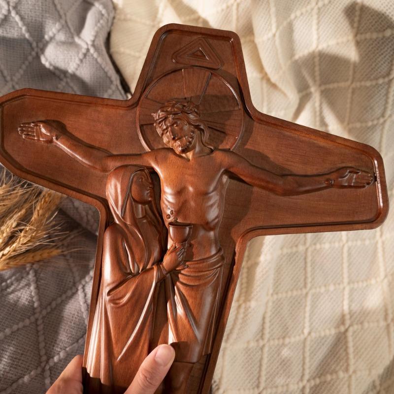 Деревянный крест, христианское настенное украшение, церковь Иисуса Девы Марии Единства, пасхальное украшение, католический крест, религиозная скульптура