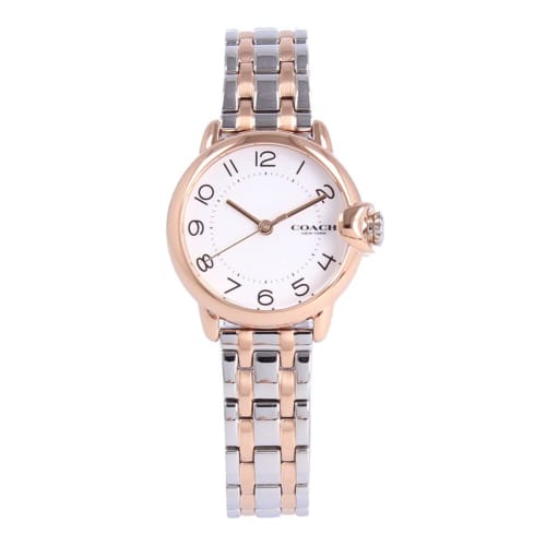 COACH Arden Women's Quartz Watch, 3-Hand, Silver, Pink Gold, and White, 14503604