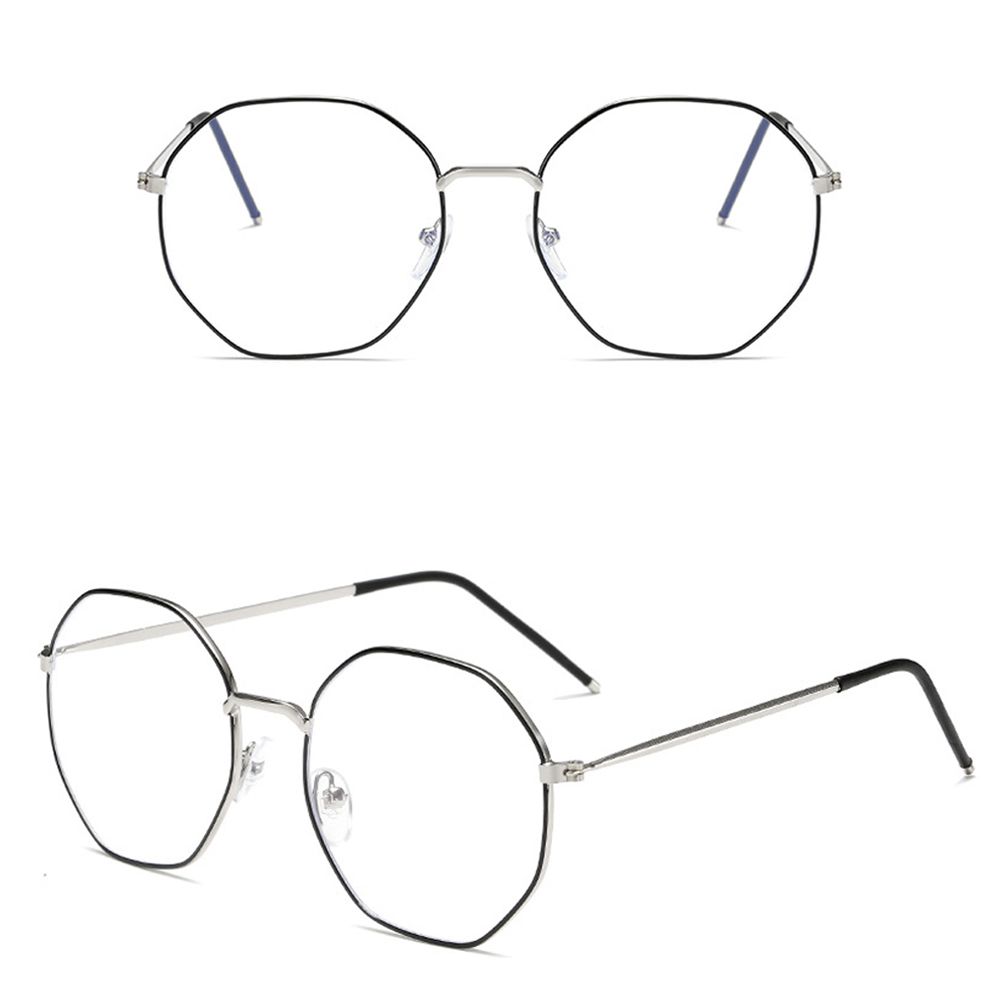 Computer Portable Polygon Eye Protection Metal Glasses Ultra Light Frame Anti-Blue Light Eyeglasses
