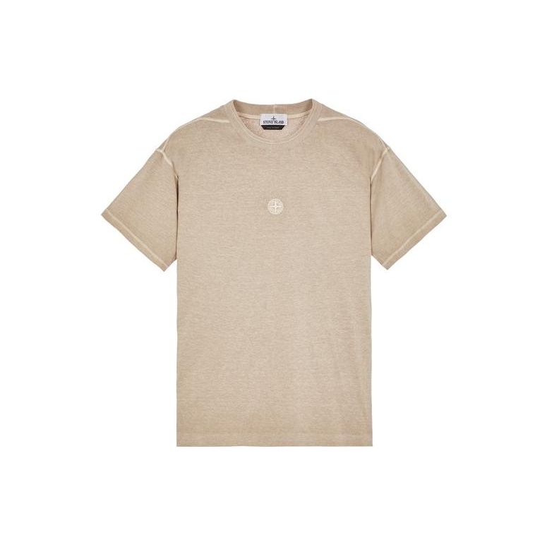 STONE ISLAND Ss23 Solid Color Logo Embroidered Crew Neck Short Sleeve T-Shirt Men Tops Gray 781520957-V0192