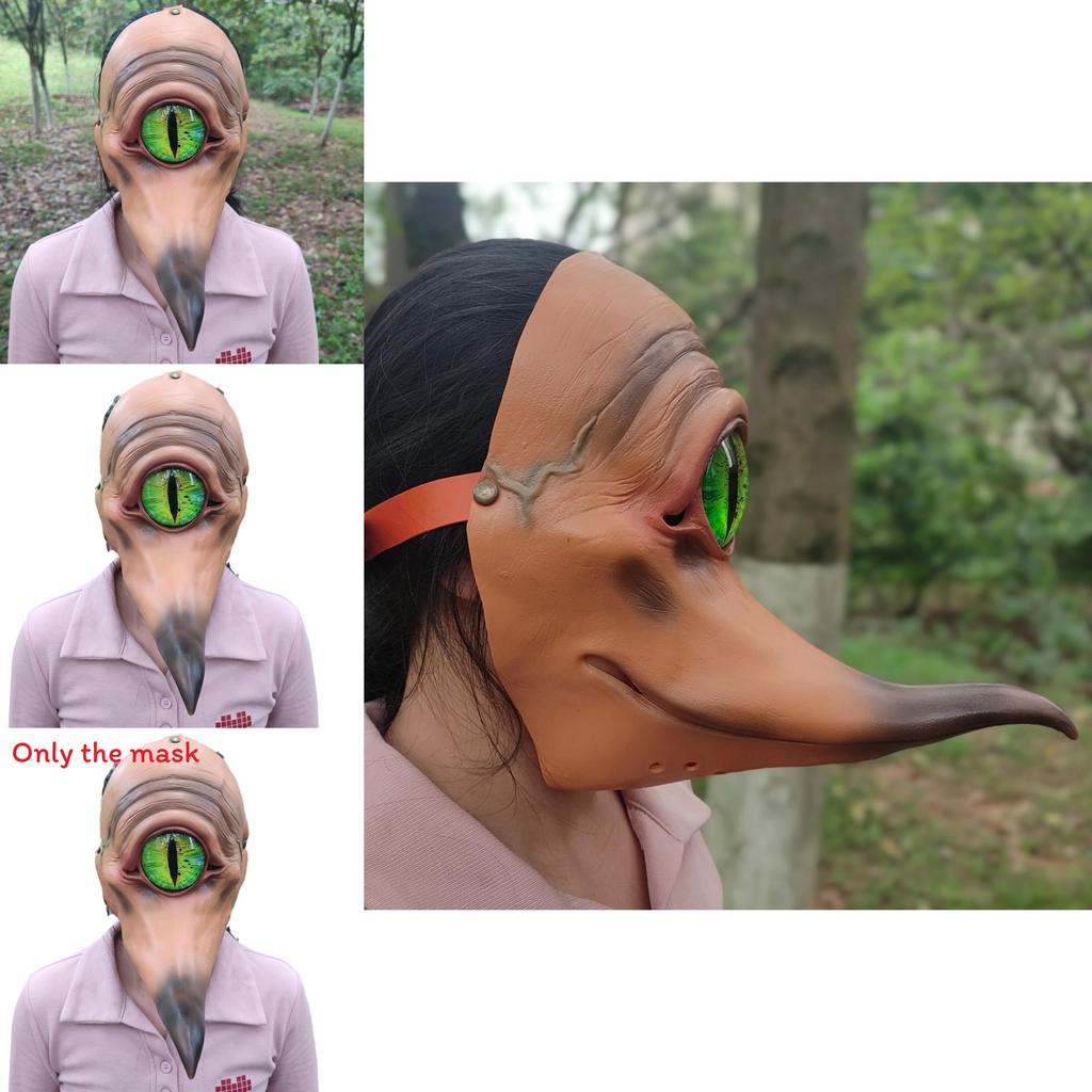 One Eyed Monster With A Long Mouth Monster Latex Mask For Cosplay And Festival Decor