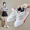 Легкие белые кроссовки для женщин, модные повседневные спортивные кроссовки из искусственной кожи на платформе со шнуровкой, женские удобные прогулочные кроссовки, теннисные туфли