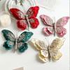 Блестящая Бабочка Рождественский Цветок Блестки Имитация Украшения для Рождественской Елки Изысканные Флокированные Подвески-Бабочки