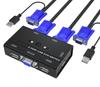 Yinker VGA KVM 2-портовый USB VGA KVM-переключатель с 2 кабелями KVM и 3 USB-портами, общий доступ к 1 монитору и 2 компьютерам, коммутатор, концентраторы, клавиатура/мышь
