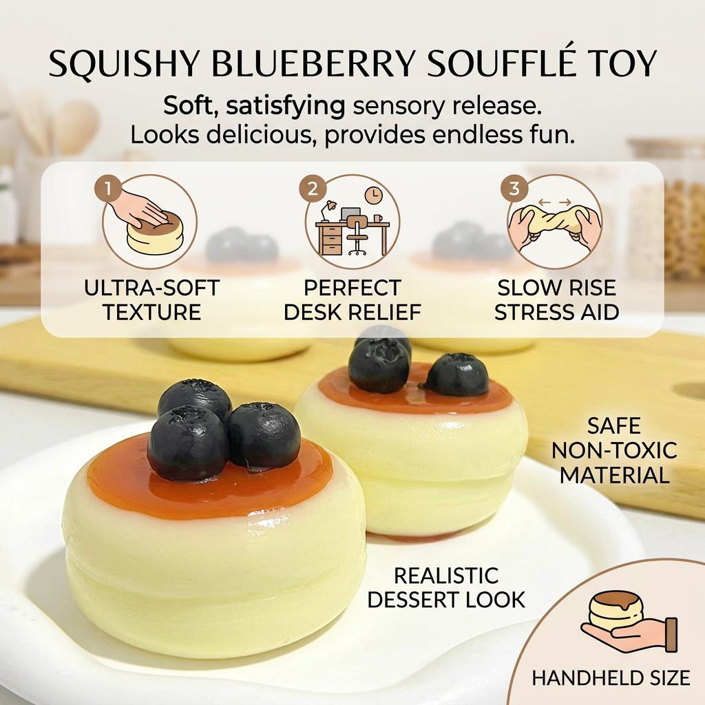 Souffle Cake Stress Relief Toy Super Soft High-elasticity Silicone Design For Office Home Use
