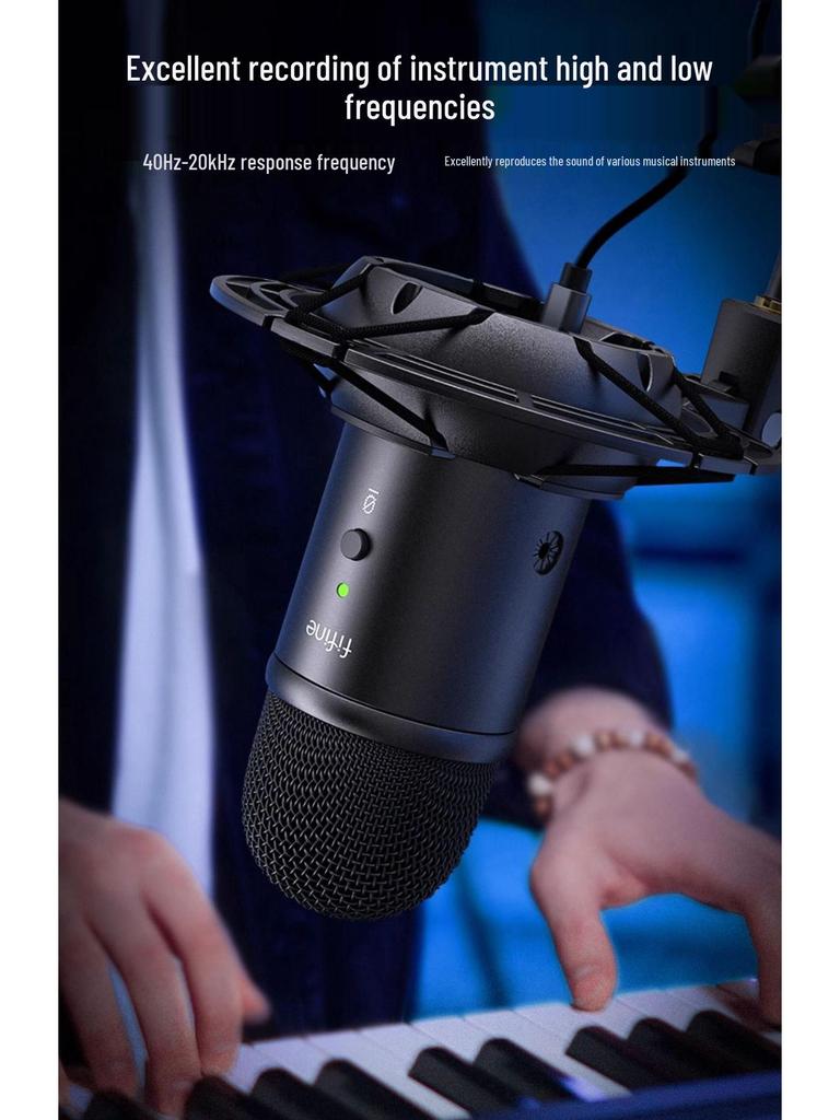 FIFINE K678 Профессиональный конденсаторный микрофон для настольного стриминга, записи и игр