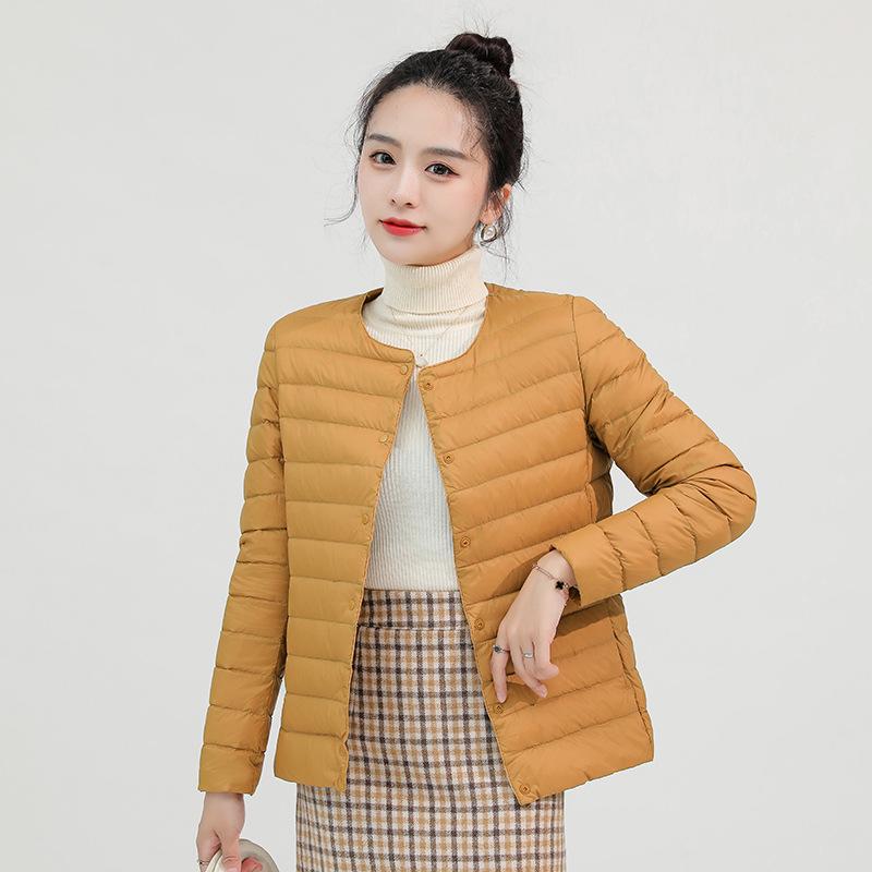 Men's Lightweight Collarless Down Jacket - Autumn/Winter, Plus Size Round Neck White Duck Coat