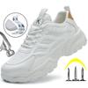 White Safety Shoes Men Steel Toe Boots Work Sneakers Anti Smash Anti Puncture Indestructible Shoes Sport Men Protective Shoes