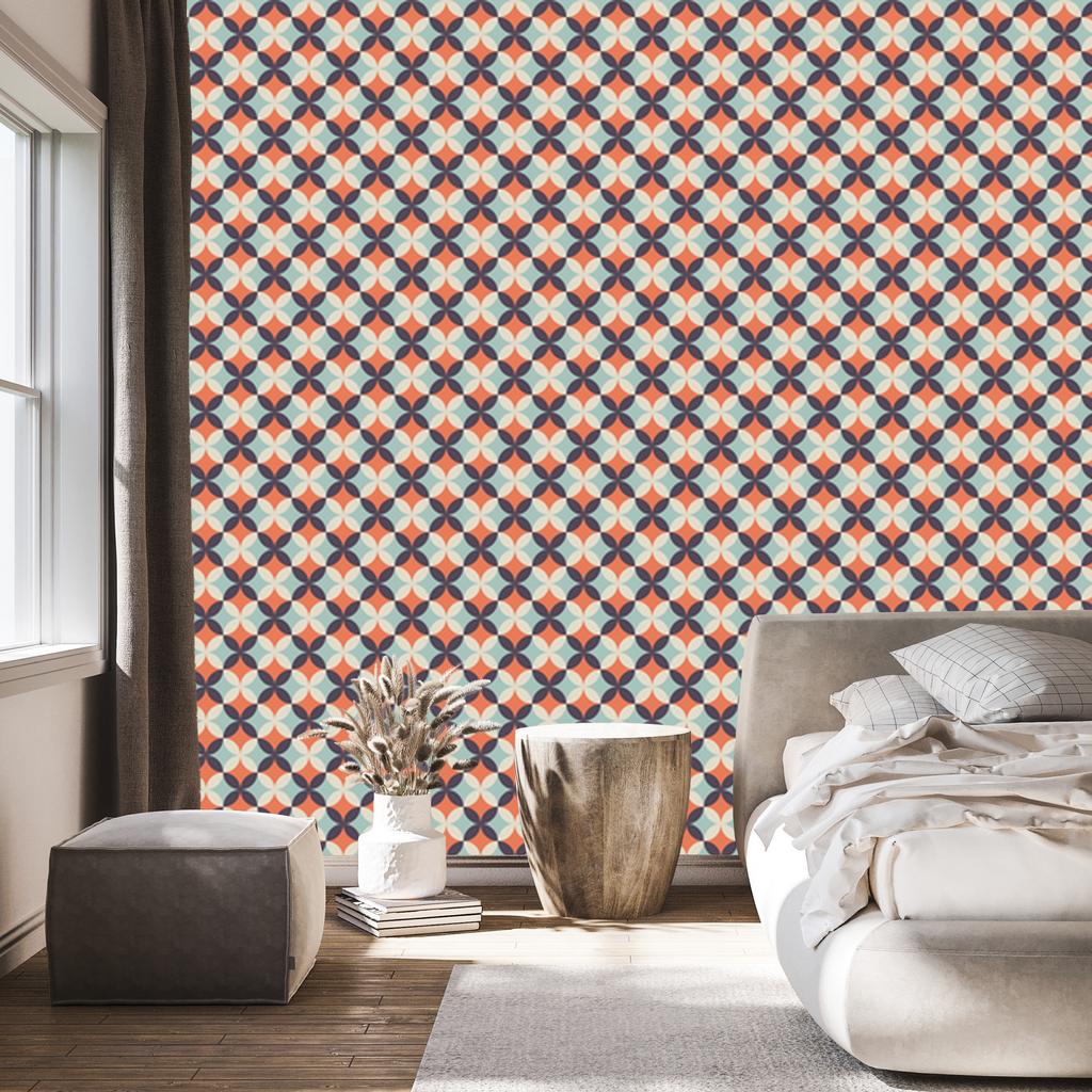 Fashionable retro pattern wallpaper for living room and bedroom 50x1000