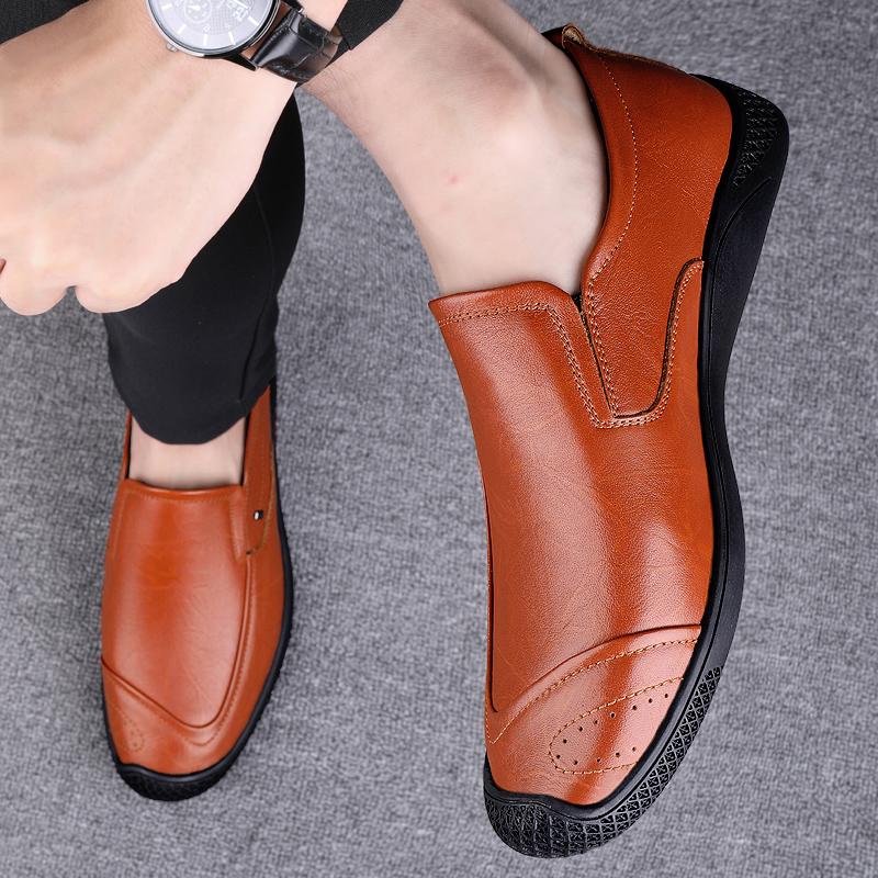 Мужская обувь из натуральной кожи, модная мужская обувь-лодочка, брендовая мужская повседневная кожаная обувь, мужская обувь на плоской подошве, новинка 2014 года