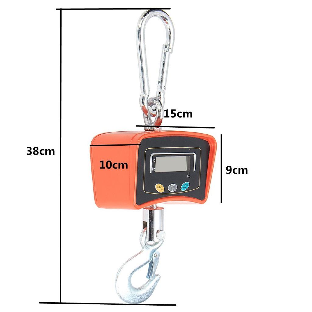 500 KG / 1100 LBS Digital Crane Scale Heavy Duty Industrial Hanging Scale LCD Weighing Scales High Accurate