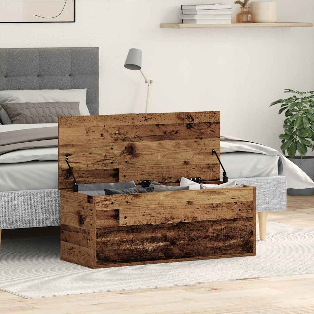 Storage Box Reclaimed Wood Look 90 x 35 x 35 cm Engineered Wood