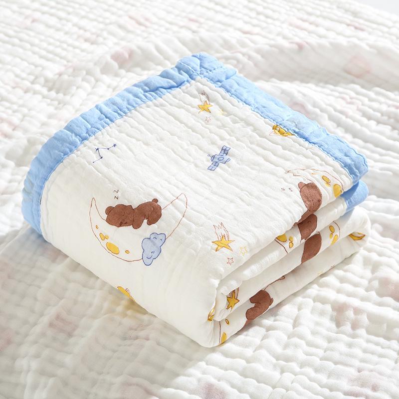A-Class Soft Infant Cotton Gauze Bath Towel & Blanket, Six-Layer, Universal for All Seasons.