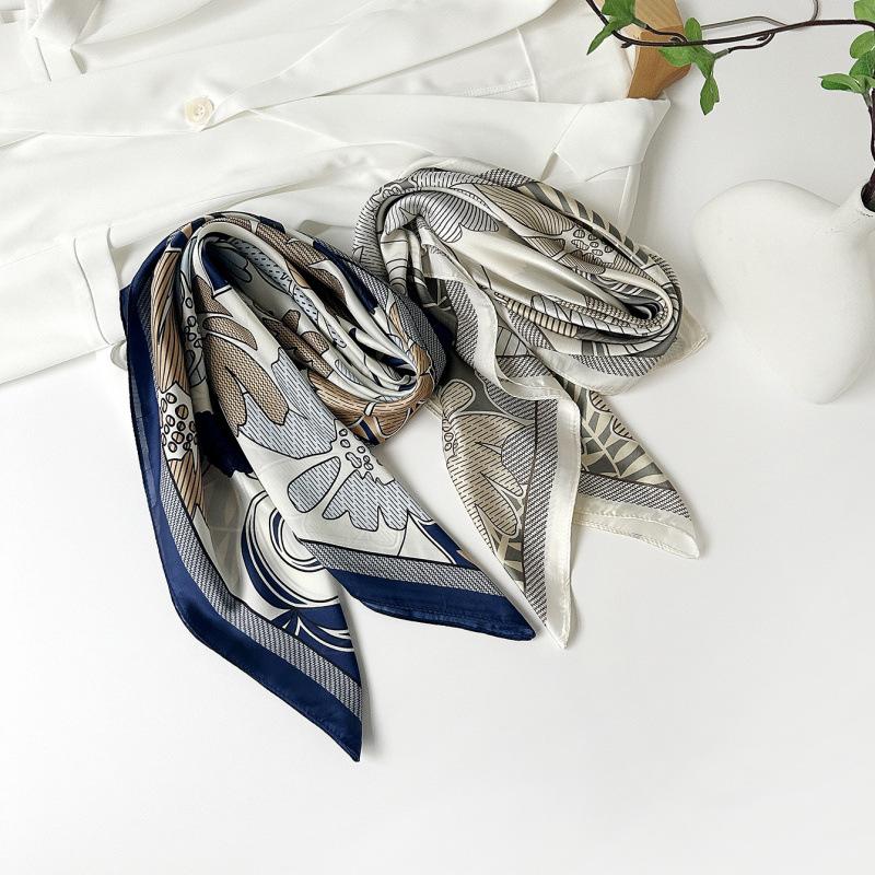 Luxurious 90cm faux silk scarf and headscarf – new spring/summer collection for women: versatile printed satin scarf