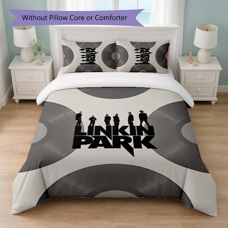 Linkin Park Print 3Pcs Bedding Set Duvet Cover With Two Pillowcases Soft Bed Linen For Household Bedroom
