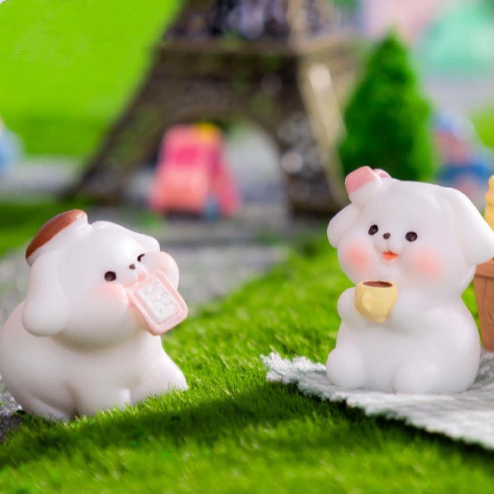 Car Ornament Dog Doll Dog Coffee Shop Mini Animals Figurine New Miniature Figurines