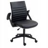 Black faux leather swivel office chair with folding armrests Furnitex