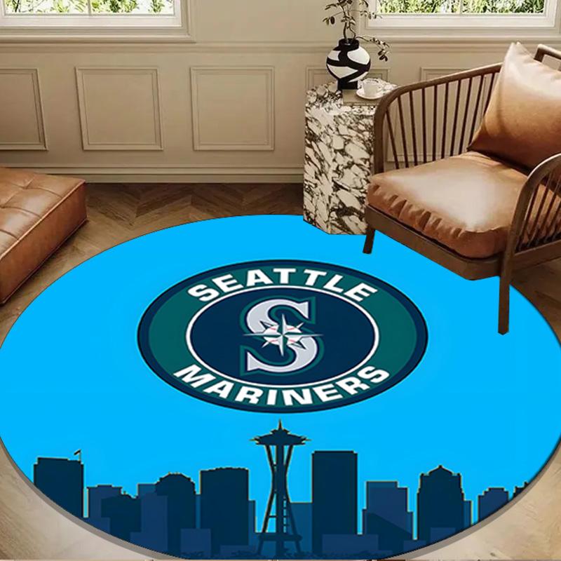 Seattle Logo Round mat, Anti-slip Circle Carpet Chair rug For livingroom,Bedroom, doormat home decor Gift Christmas Gifts