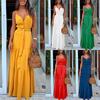 Ayollar Modasi Yengsiz Spagetti Kamarli Uzun Maksi Libos Sundress Libos