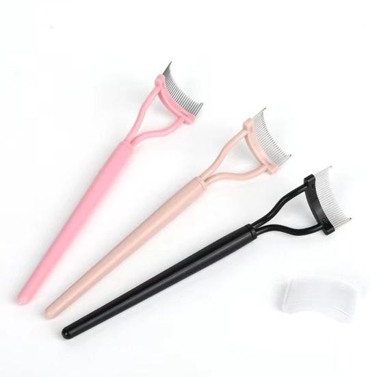 Портативный изогнутый гребень для ресниц, эргономичный, со стальными зубцами, разделитель ресниц, женский, для девочек, дорожный аппликатор для туши для ресниц