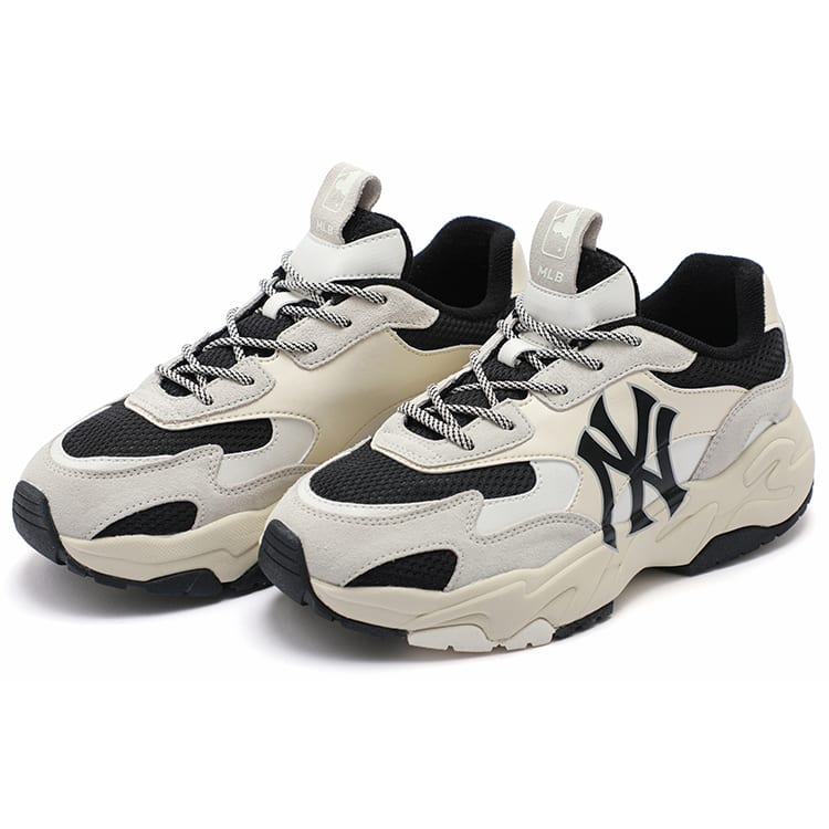 MLB Big Ball Chunky Artificial Leather Platform Cushioning Height Increasing Low top Chunky Sneakers Unisex Black 3ASHC3S1N-50BKS