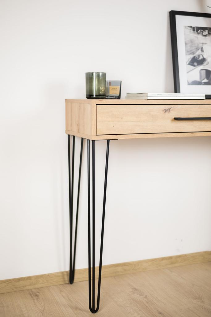 Set of Hairpin legs Loft 4 pieces, black matt, height 71 cm