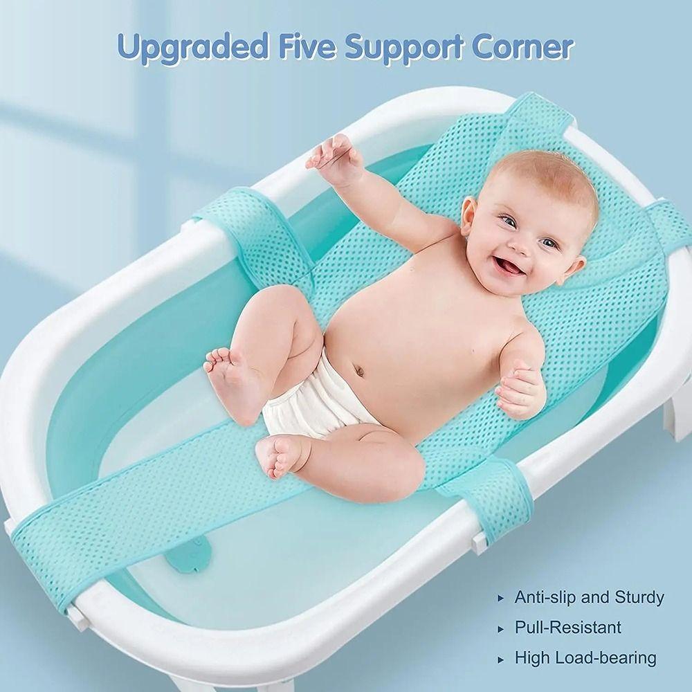 Cross-shaped Newborn Baby Bath Cushion Foldable Shower Cradle Bed Seat Baby Bath Net Mat