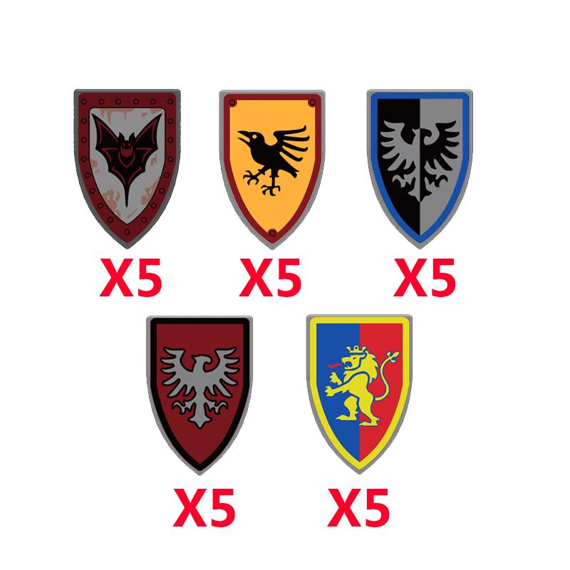 Medieval Castle Green Dragon Knight Building Blocks Figure Accessory Shield Vest Warhorse Cape Orc Flag Mount Wolf Toy Gift D123