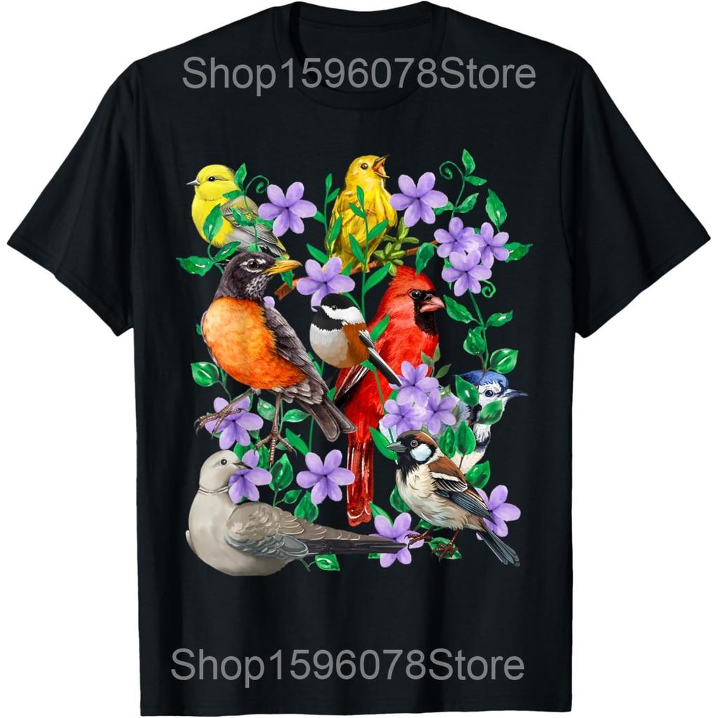 Funny Bird Watching Art for Unisex Women Bird Watcher Birding T Shirts Humor Streetwear Tee Short Sleeve Unisex Loose Clothing