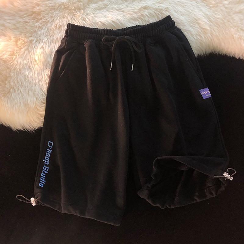 WTEMPO Drawstring Sports Shorts Women's Casual Pants Student Elastic Waist Convenient Big Pocket Gym Stadium Playground