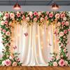 Двумерный Party Curtain Backdrop, Двумерная Плоская Печать Арки из Роз со Светом для Дня Рождения и Мероприятий