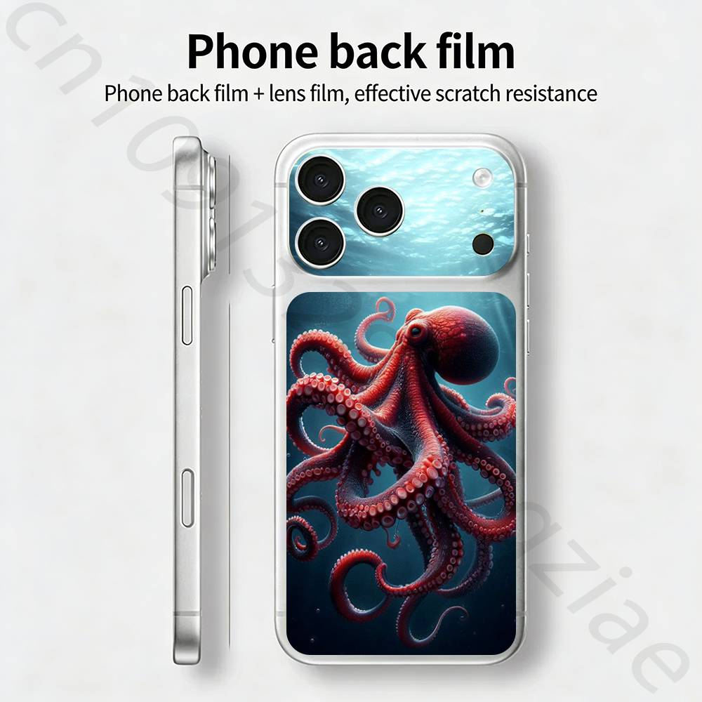 Наклейка-скин 'Осьминог TICKET' для iPhone 17 Pro/Pro max Защитная пленка для задней панели, рамки, камеры