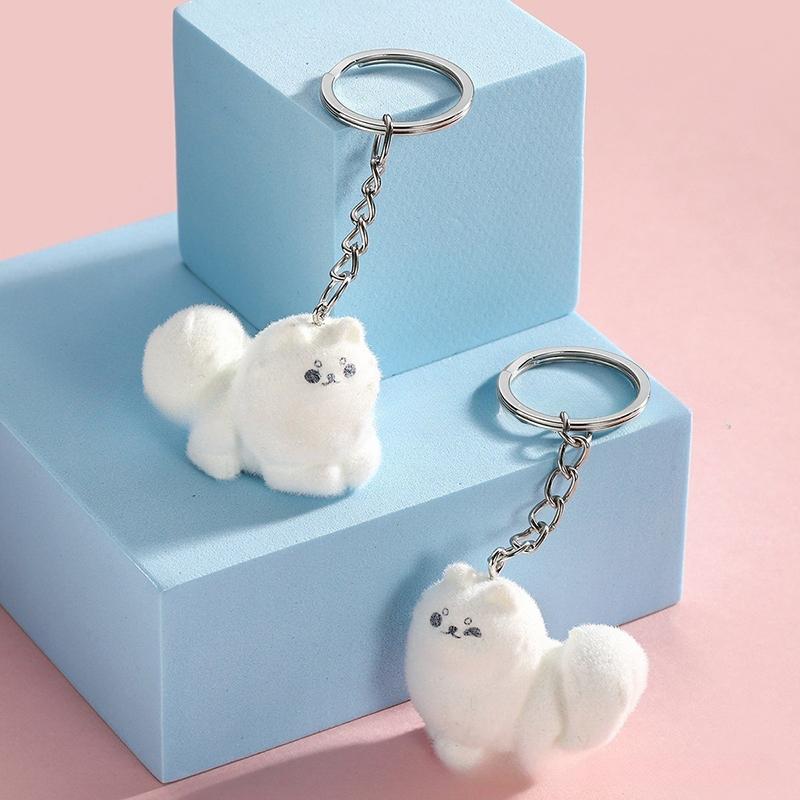 Милый мультяшный трехмерный брелок в виде щенка-кролика, брелок для ключей, новинка, креативный рюкзак, украшения, аксессуары, подарки