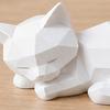 Геометрическая Фигурка Спящего Кота, Минималистичная Статуэтка Кота, 3D Печать, Абстрактная Скульптура Животного для Стола, Полки, Домашнего Офиса