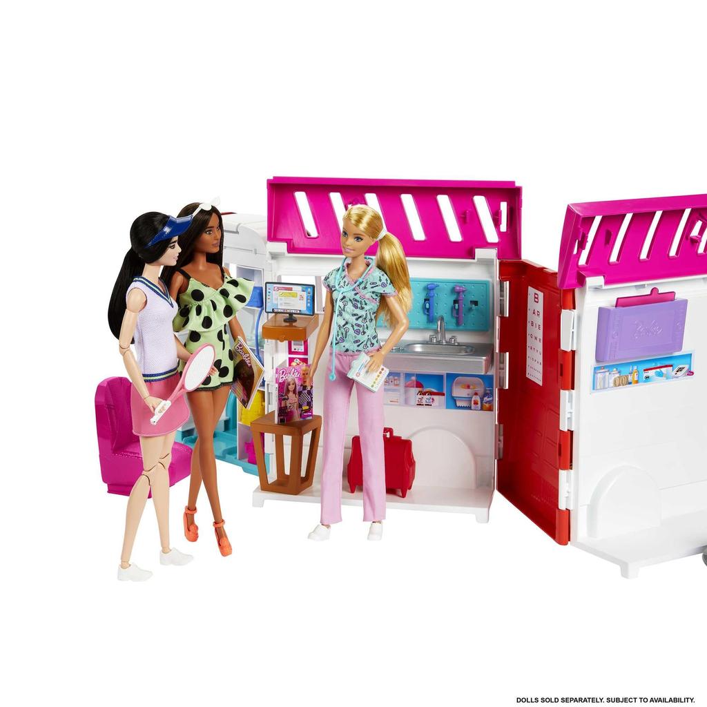 Barbie Работа с набором врача скорой помощи Как показано в фильме Кукла продается отдельно HKT79 Барби! (Свет и звук) / «Барби»! [Кукла для переодевания] [Транспортное средство