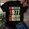 Ноябрь 1977 Рождение Легенд Винтажные Унисекс Мужские и Женские Футболки